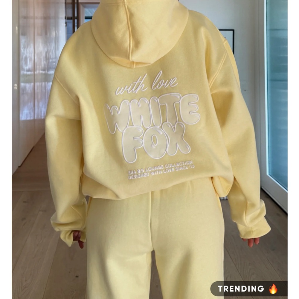 White Fox Boutique With Love Always Oversized Hoodie, Lemon